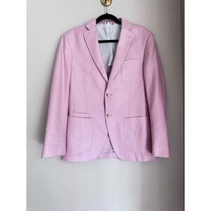 JKT New York‎ Bond Pink Silk Wool Blend Blazer Sport Coat 38R Summer Wedding